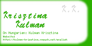 krisztina kulman business card